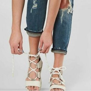 Sorel Torpeda Lace II sandals, off white, size 9